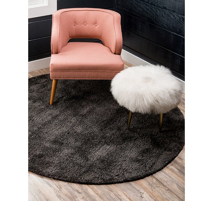 8' x 8' Solid Frieze Round Rug