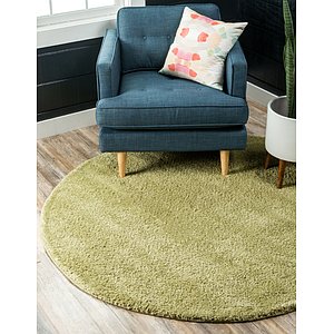 6' x 6' Solid Frieze Round Rug