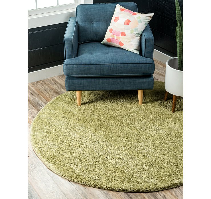 6' x 6' Solid Frieze Round Rug