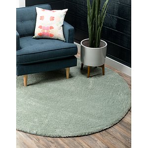 8' x 8' Solid Frieze Round Rug