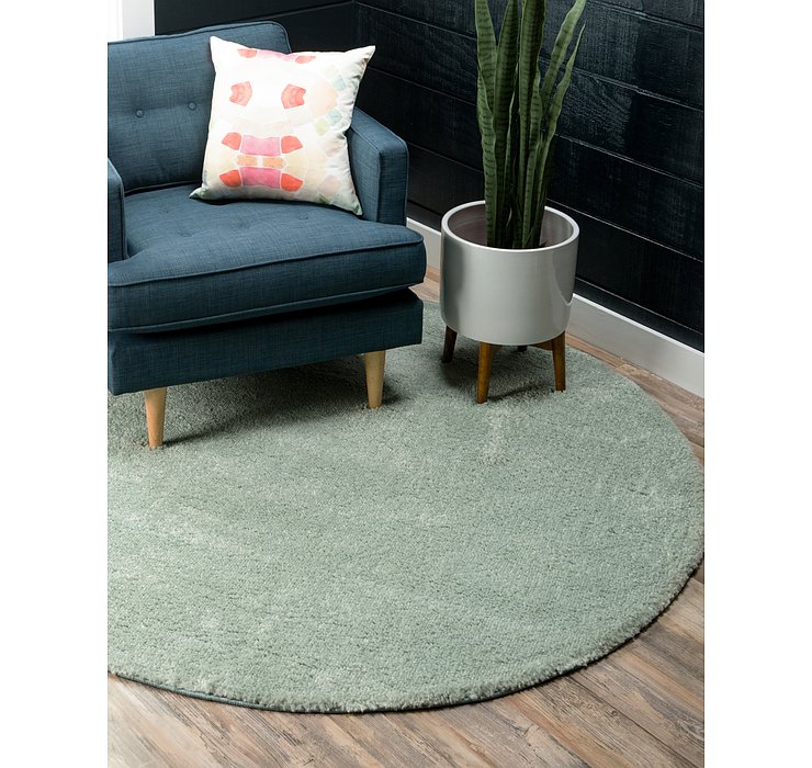 6' x 6' Solid Frieze Round Rug