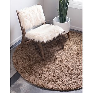 250cm x 250cm Solid Shag Round Rug