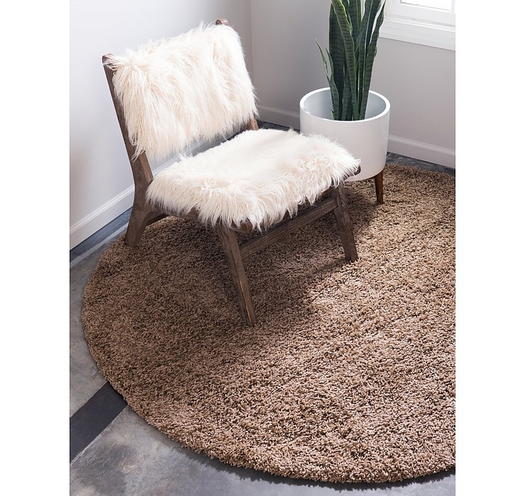 8' 2 x 8' 2 Solid Shag Round Rug