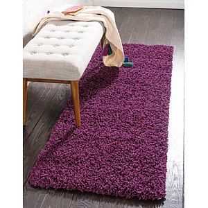 Unique Loom 2' 6 x 13' Solid Shag Runner Rug
