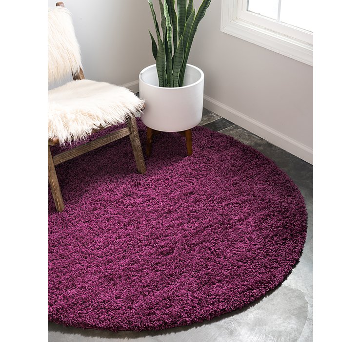 8' 2 x 8' 2 Solid Shag Round Rug
