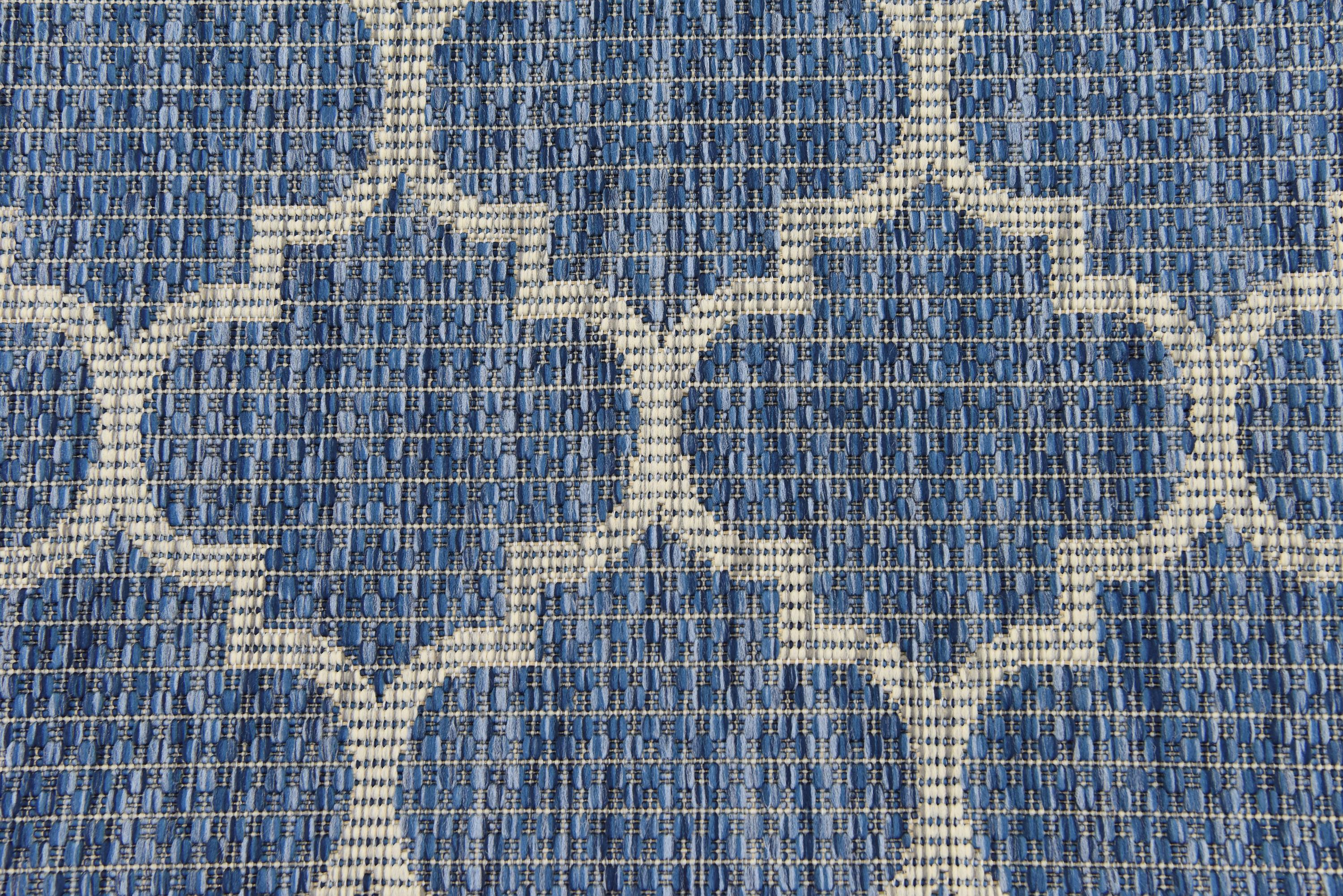 Blue 2' x 6' Outdoor Trellis Runner Rug eSaleRugs