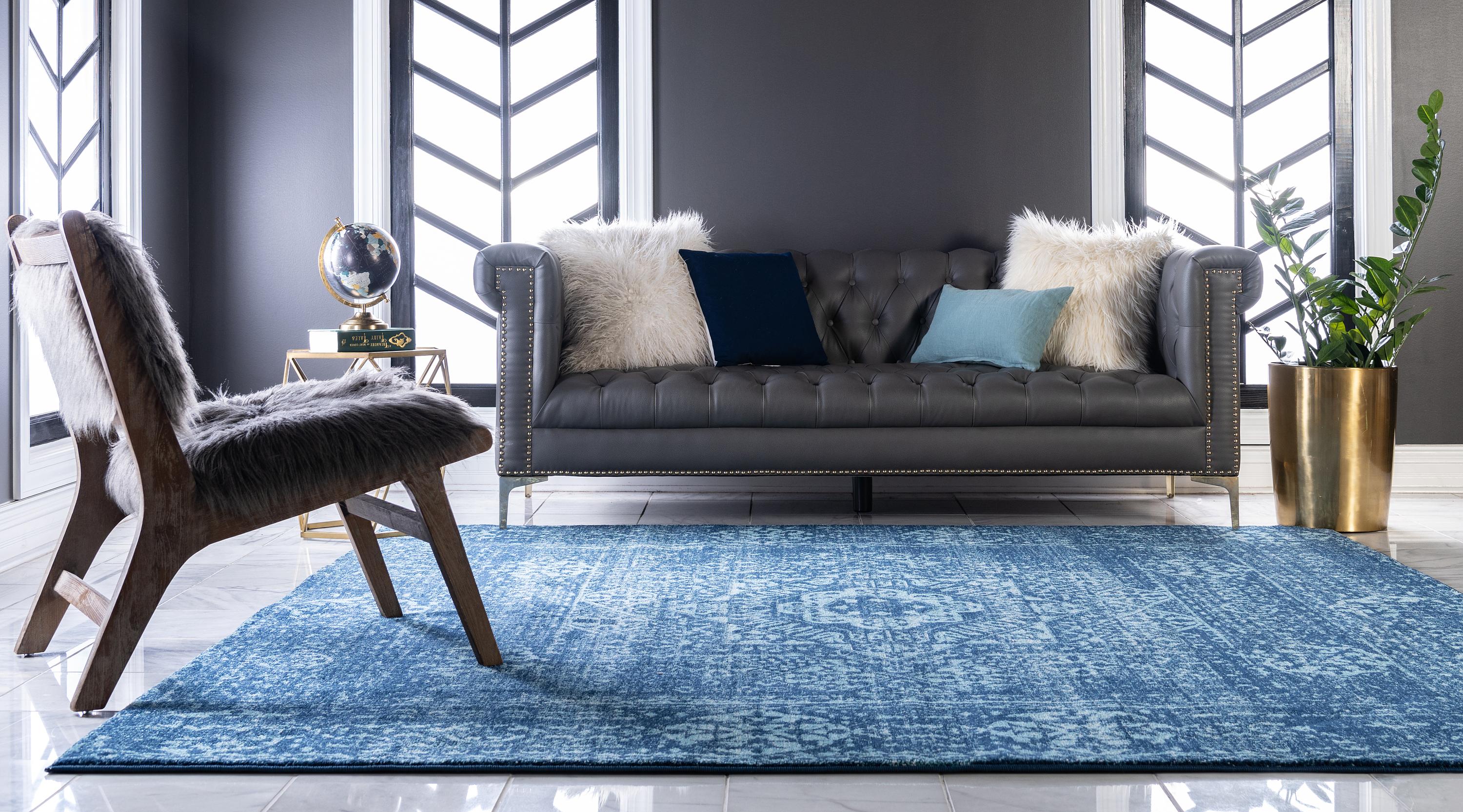 Navy Blue 8' 4 x 8' 4 Heritage Square Rug eSaleRugs