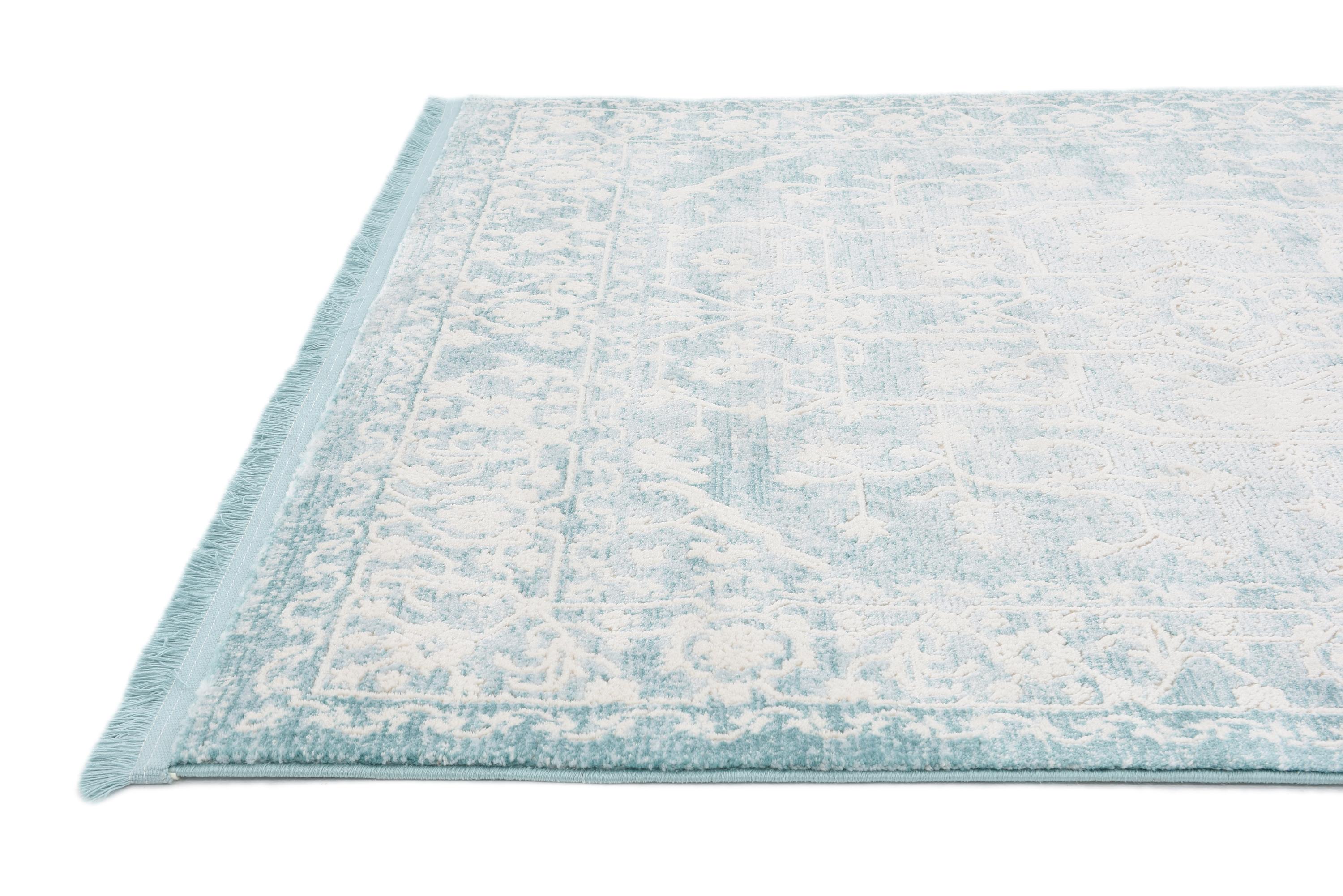 Light Blue 4' x 4' New Vintage Square Rug eSaleRugs
