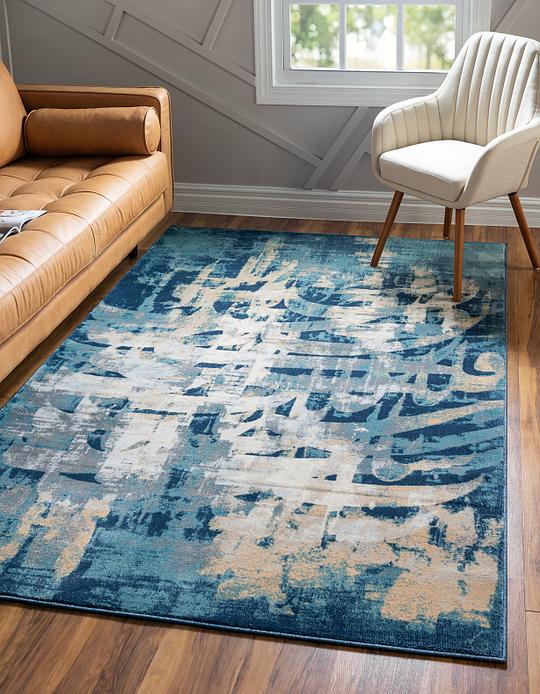 Navy Blue 9' x 12' Ethereal Rug Area Rugs eSaleRugs