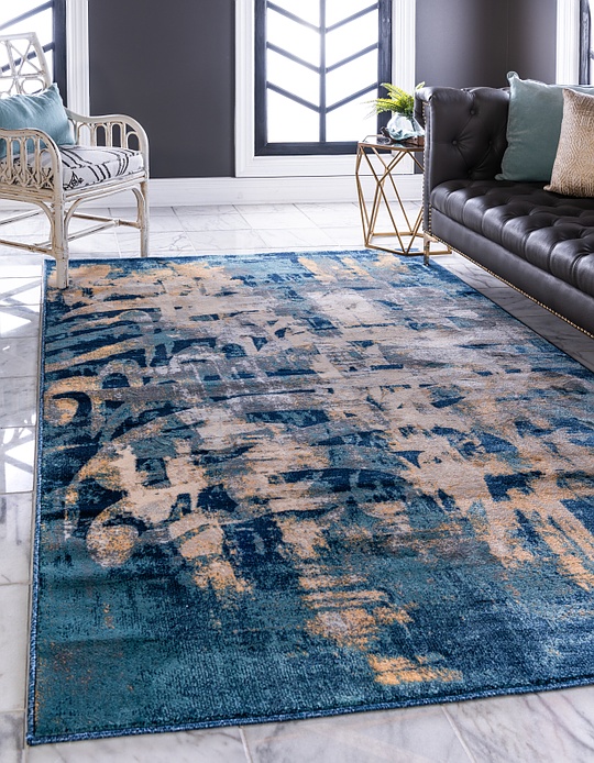 Navy Blue 9' x 12' Ethereal Rug Area Rugs eSaleRugs