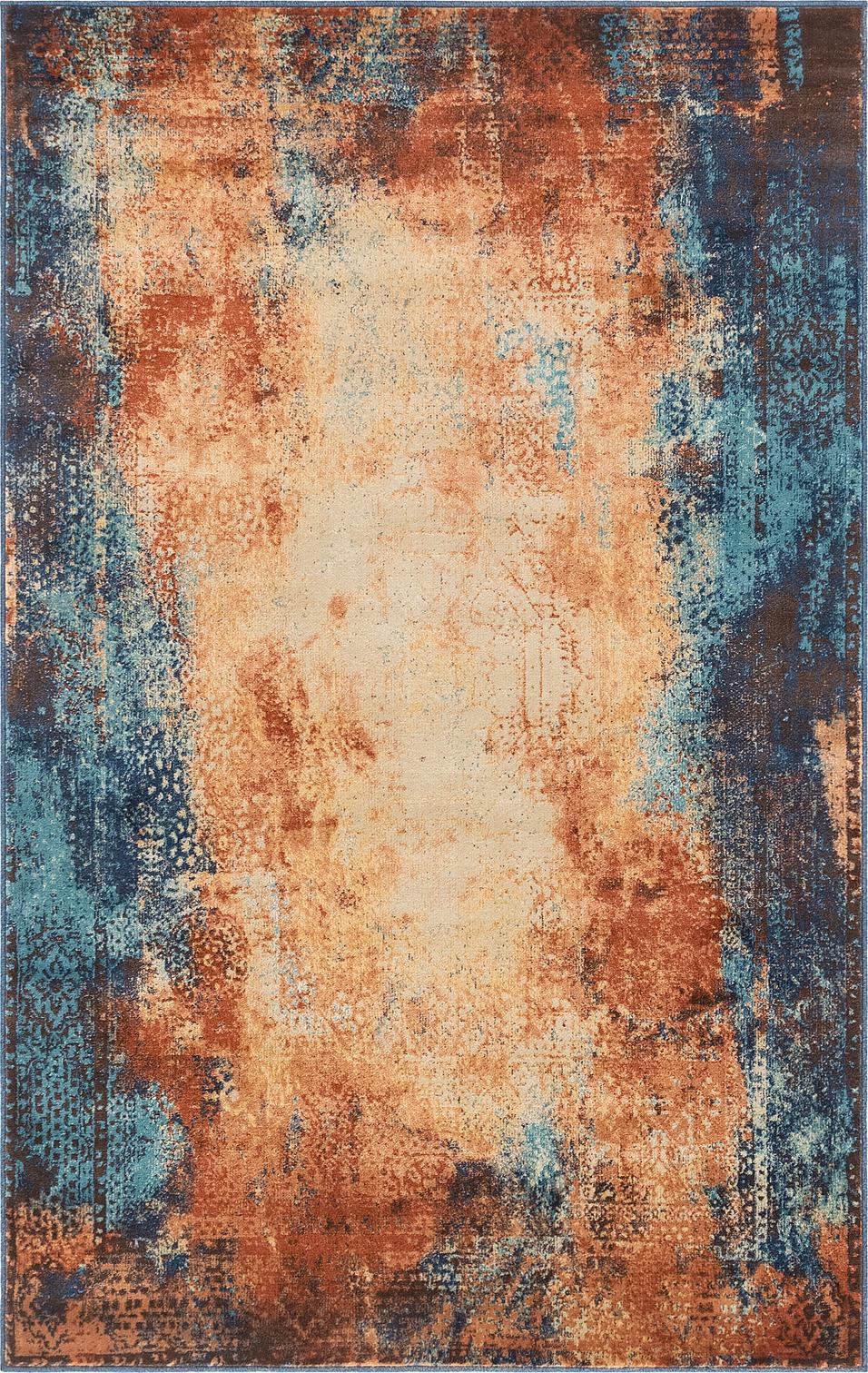 Brick Red 5' x 8' Ethereal Rug Area Rugs eSaleRugs