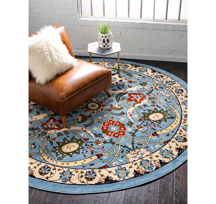 8' x 8' Isfahan Design Round Rug