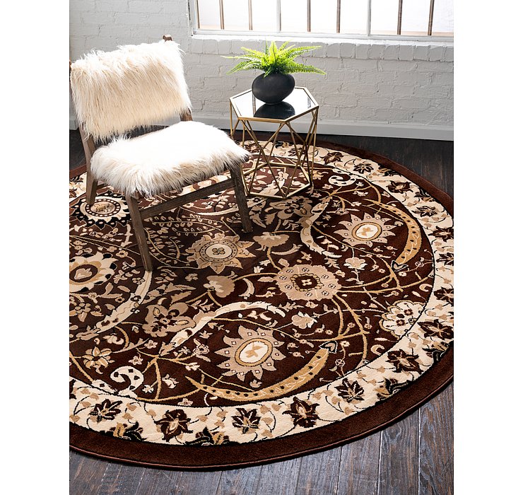 8' x 8' Isfahan Design Round Rug