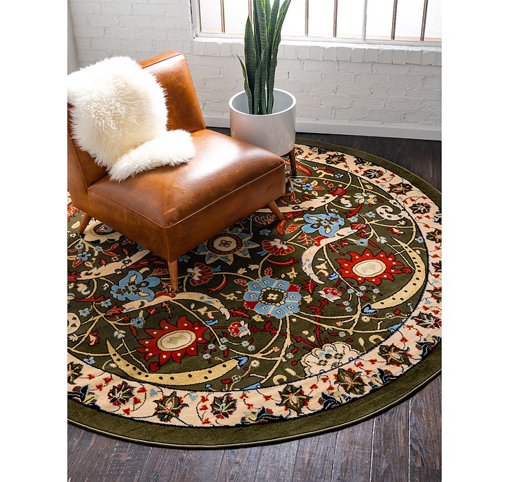 8' x 8' Isfahan Design Round Rug