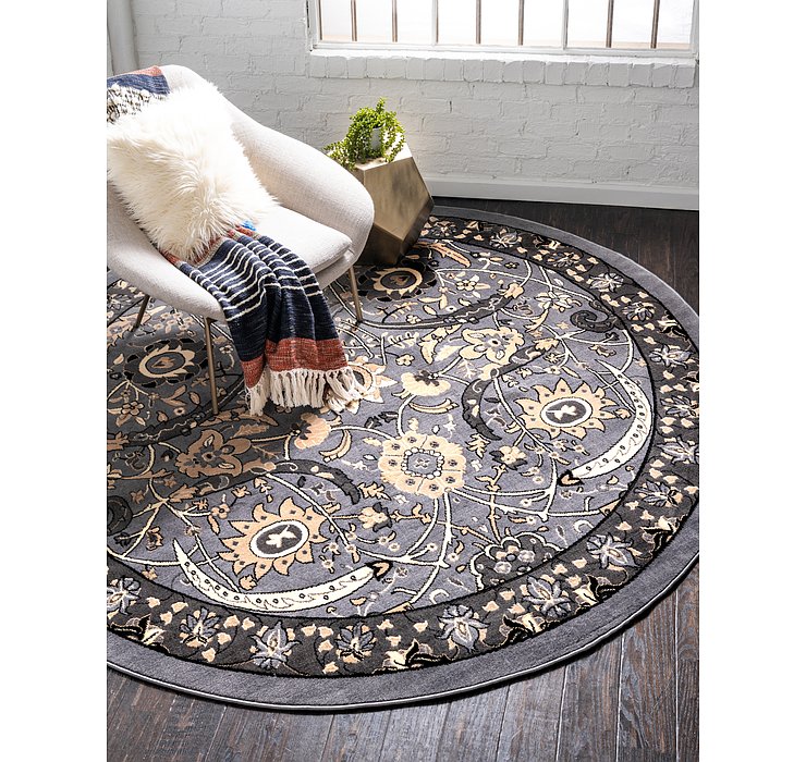8' x 8' Isfahan Design Round Rug