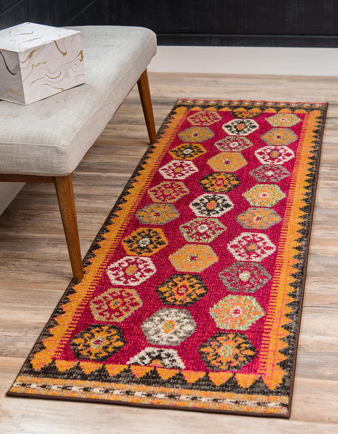 Red 2' 7 x 10' Santa Fe Runner Rug Area Rugs eSaleRugs