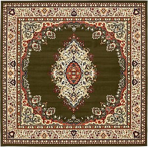8' x 8' Mashad Design Square Rug