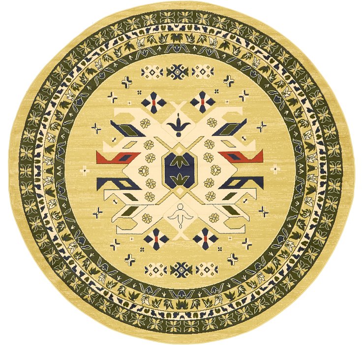 8' x 8' Heriz Design Round Rug