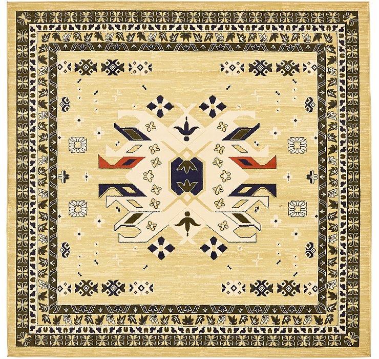 8' x 8' Heriz Design Square Rug