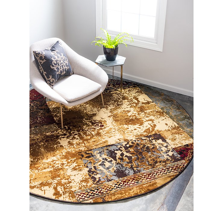 8' x 8' Coffee Shop Round Rug