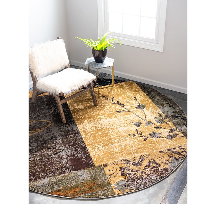 8' x 8' Coffee Shop Round Rug