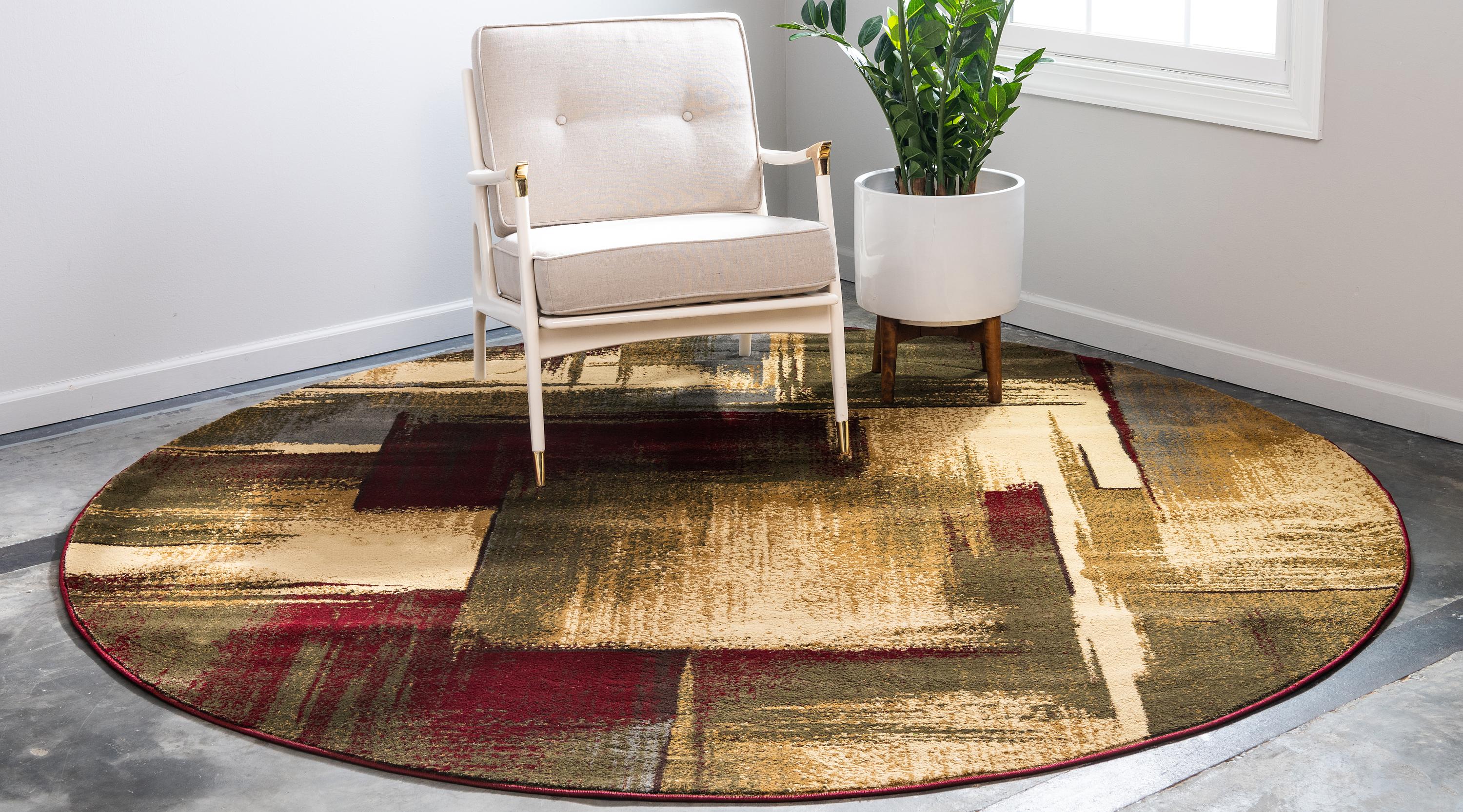 Multicolor 8' x 8' Coffee Shop Round Rug eSaleRugs