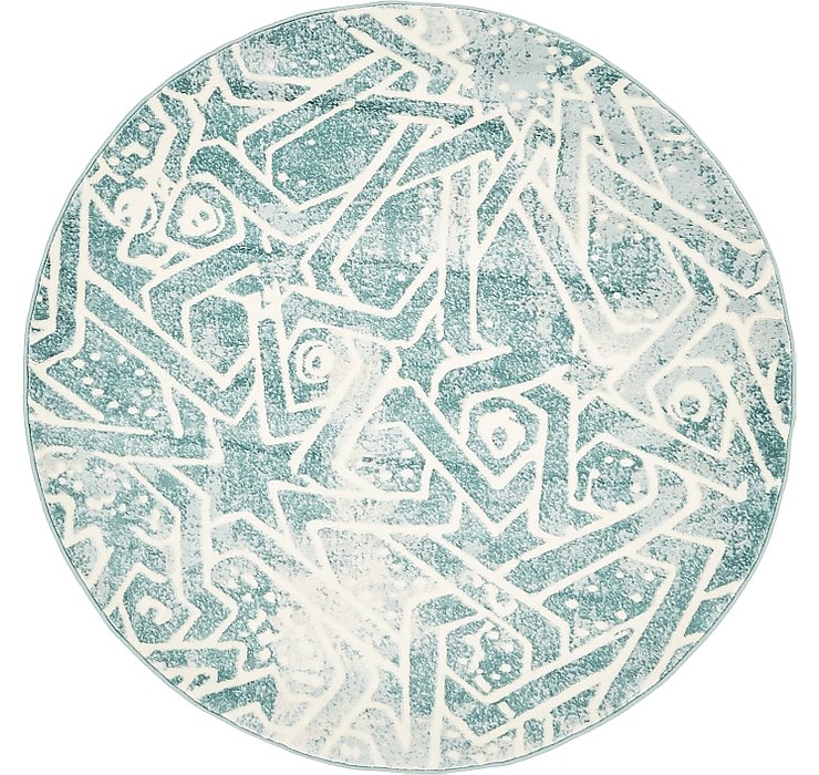 4' x 4' New Vintage Round Rug