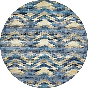8' x 8' Outdoor Modern Round Rug