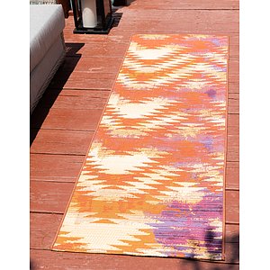 Unique Loom 2' x 6' Outdoor Modern Runner Rug
