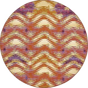 Unique Loom 8' x 8' Outdoor Modern Round Rug