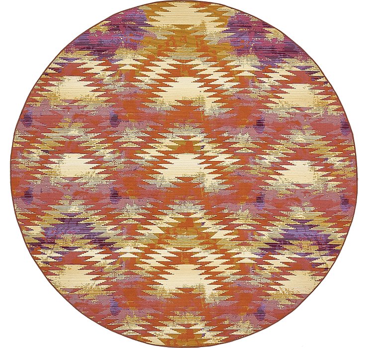 8' x 8' Outdoor Modern Round Rug