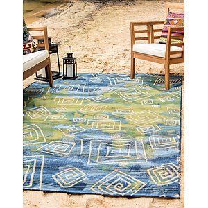 Unique Loom 4' x 6' Outdoor Modern Rug