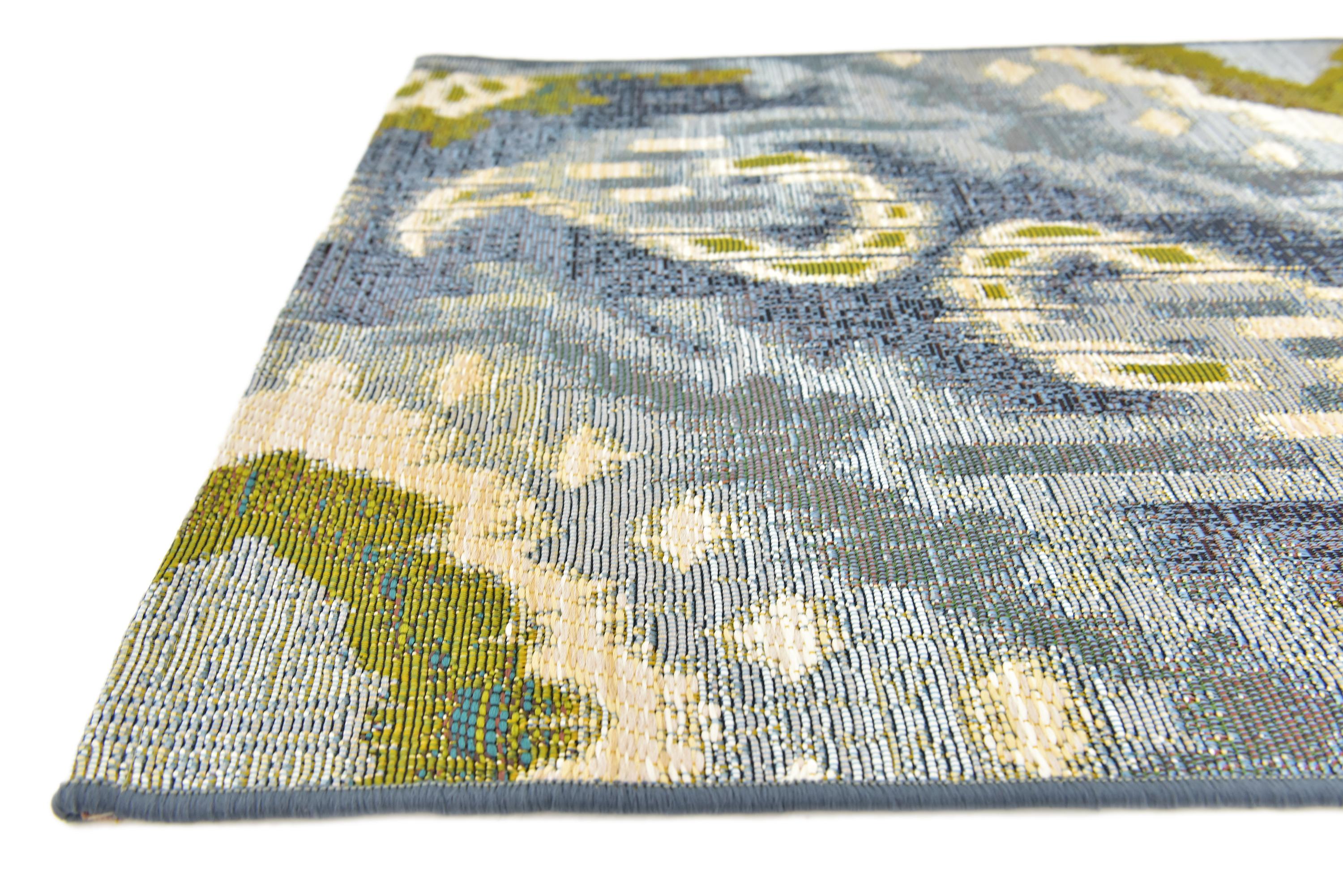 Blue 2' x 6' Outdoor Modern Runner Rug eSaleRugs
