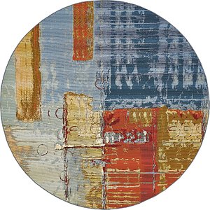 Unique Loom 8' x 8' Outdoor Modern Round Rug