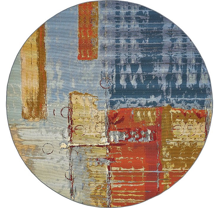 8' x 8' Outdoor Modern Round Rug
