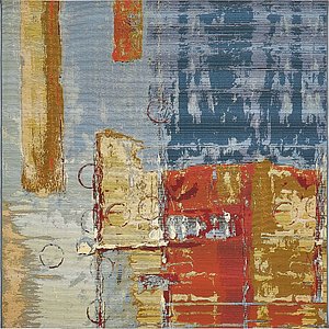 Unique Loom 6' x 6' Outdoor Modern Square Rug