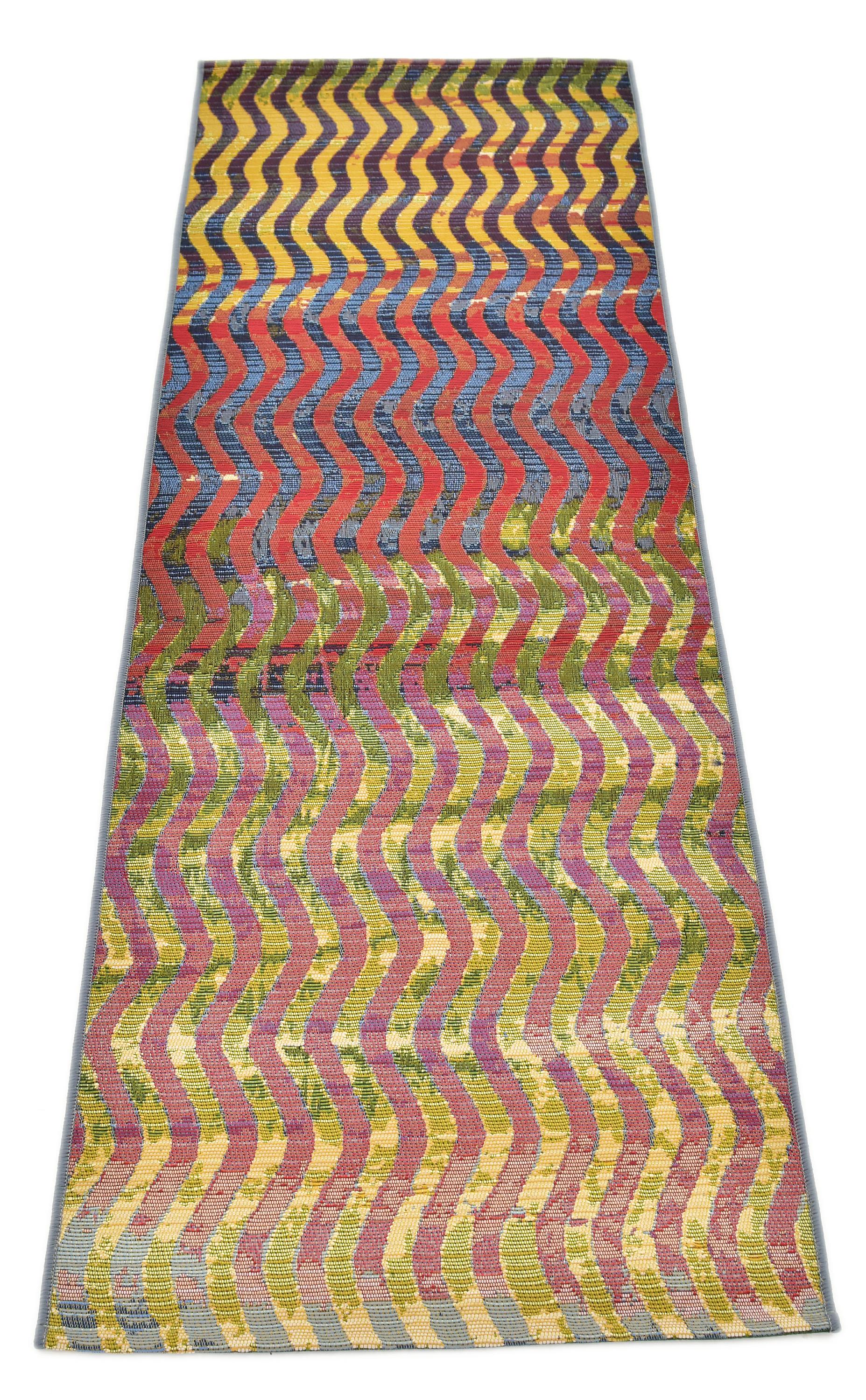 Multicolor 2' x 6' Outdoor Modern Runner Rug eSaleRugs