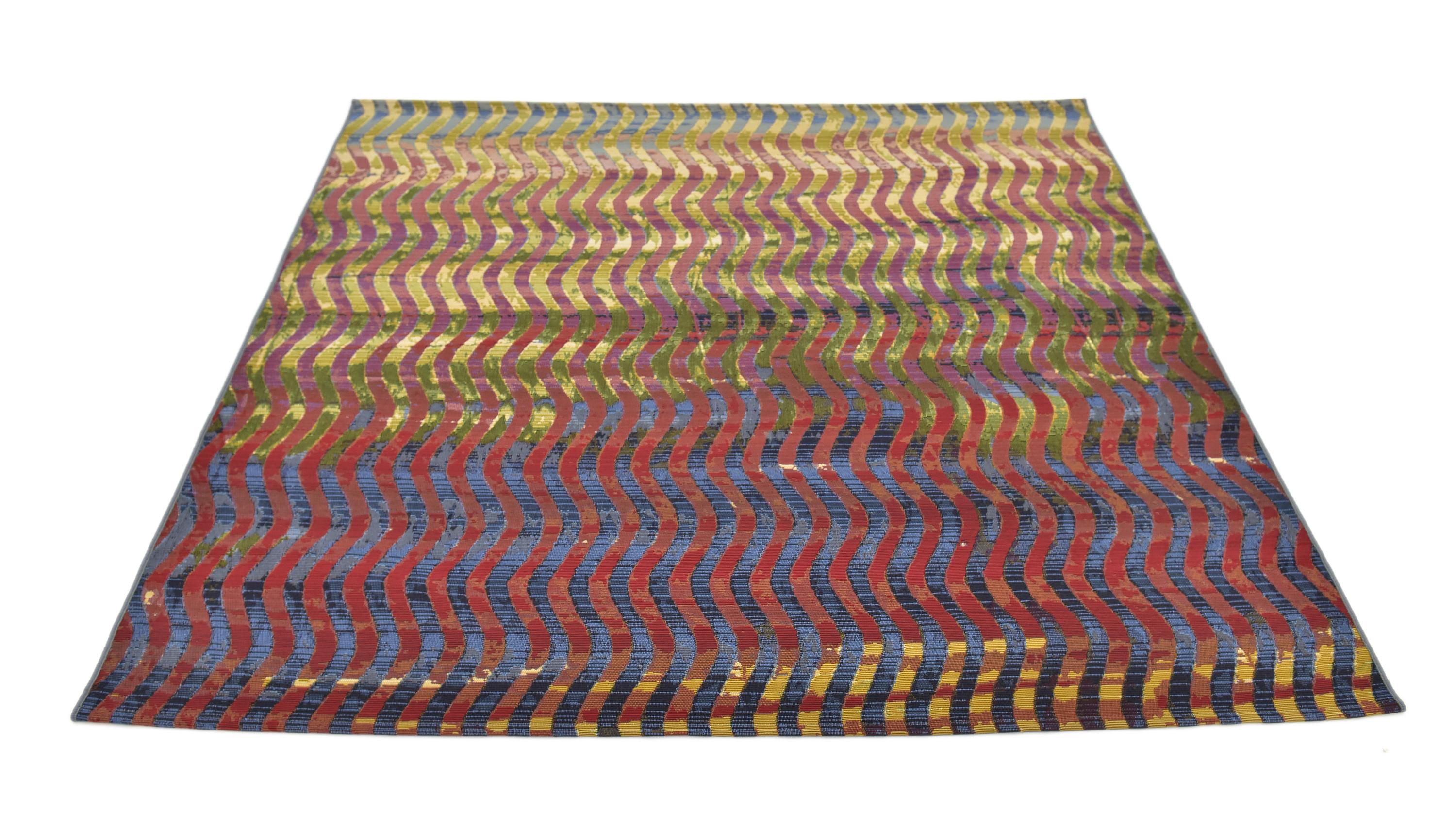 Multicolor 6' x 6' Outdoor Modern Square Rug eSaleRugs