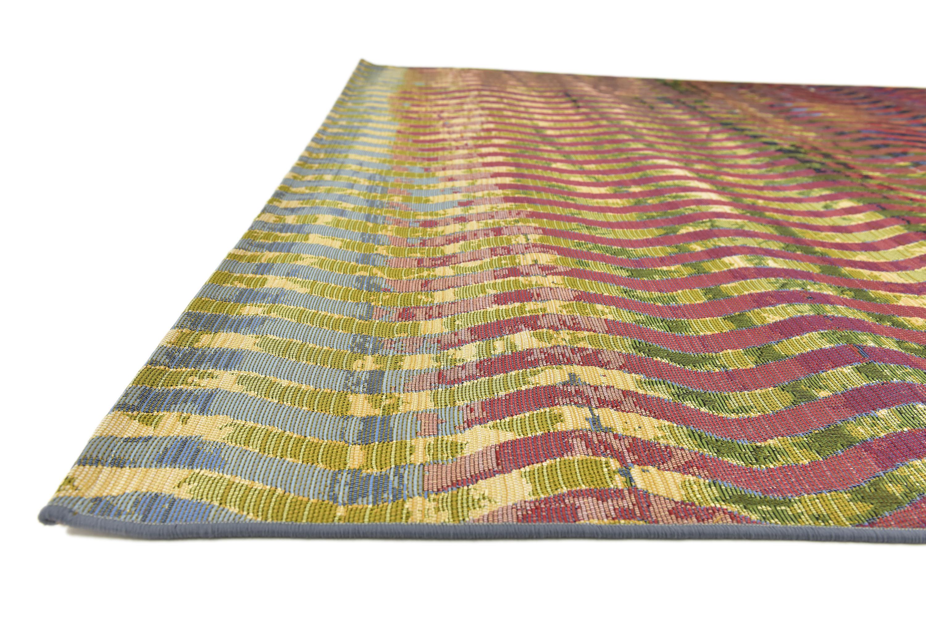 Multicolor 6' x 6' Outdoor Modern Square Rug eSaleRugs