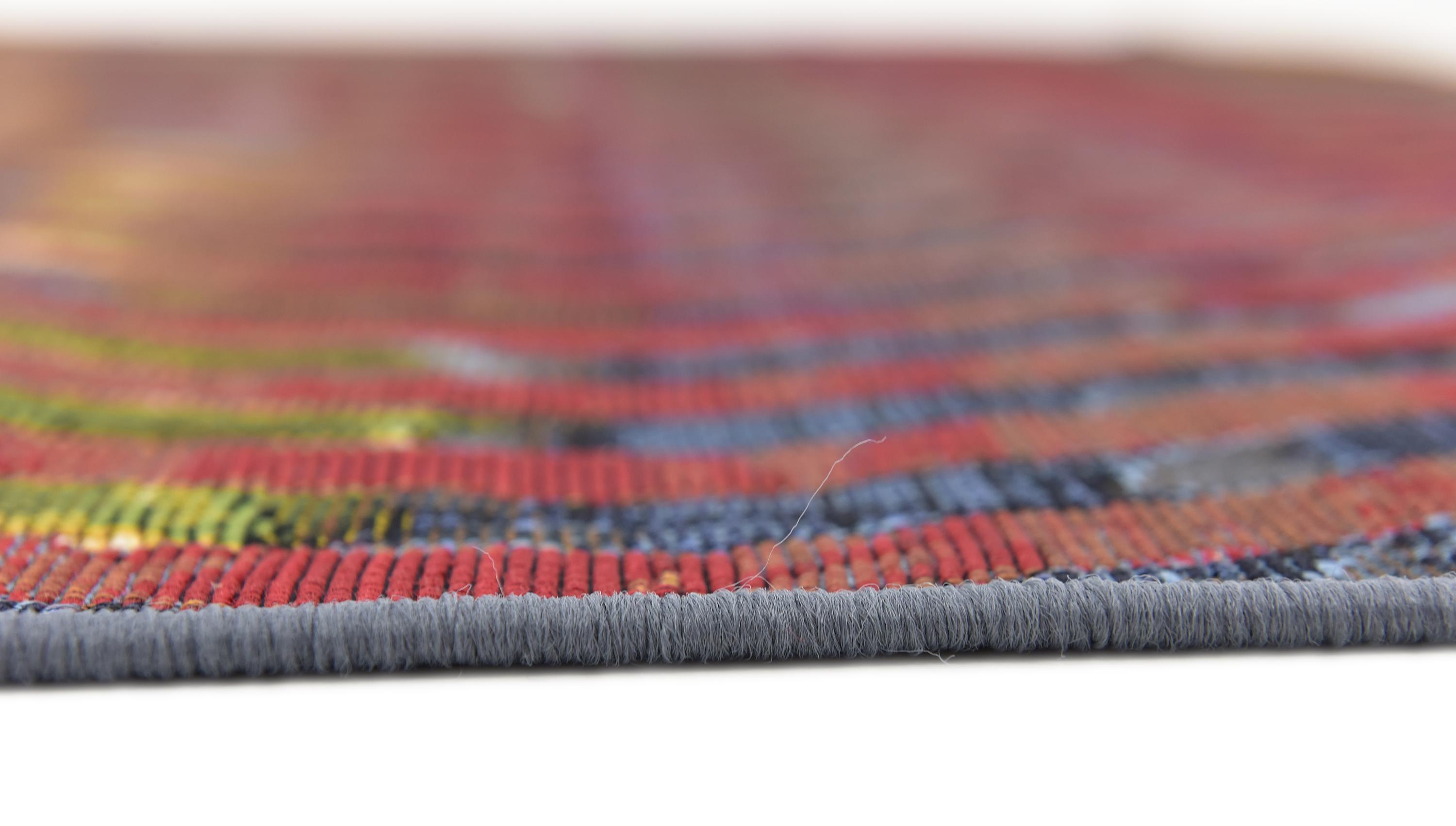 Multicolor 6' x 6' Outdoor Modern Square Rug eSaleRugs