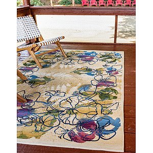 Unique Loom 4' x 6' Outdoor Botanical Rug