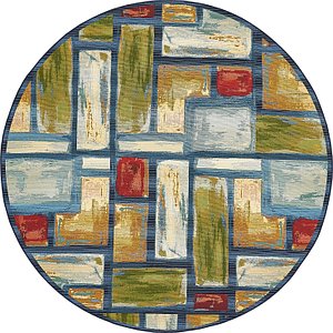 Unique Loom 8' x 8' Outdoor Modern Round Rug