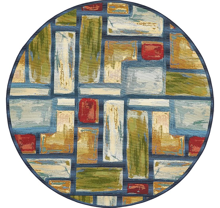 8' x 8' Outdoor Modern Round Rug