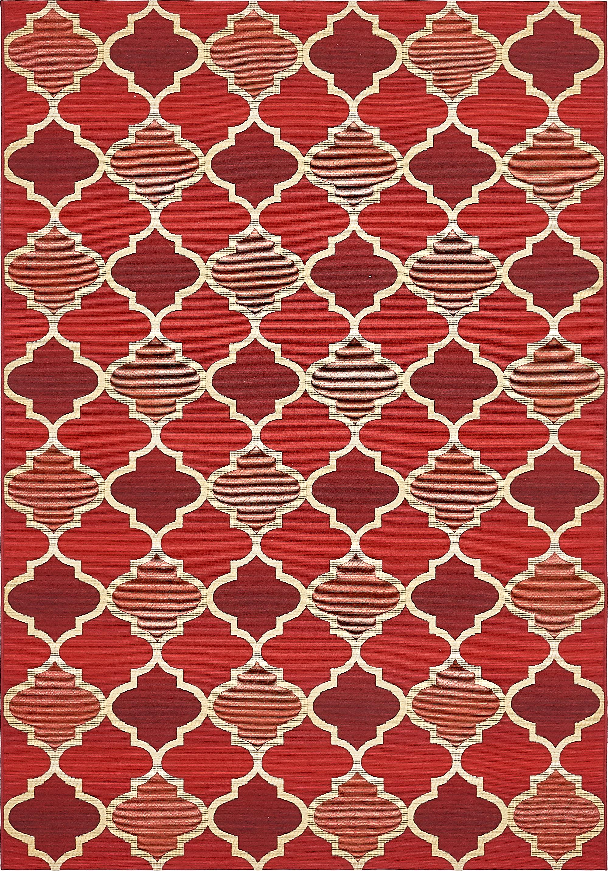 Red 5' 3 x 8' Outdoor Trellis Rug eSaleRugs