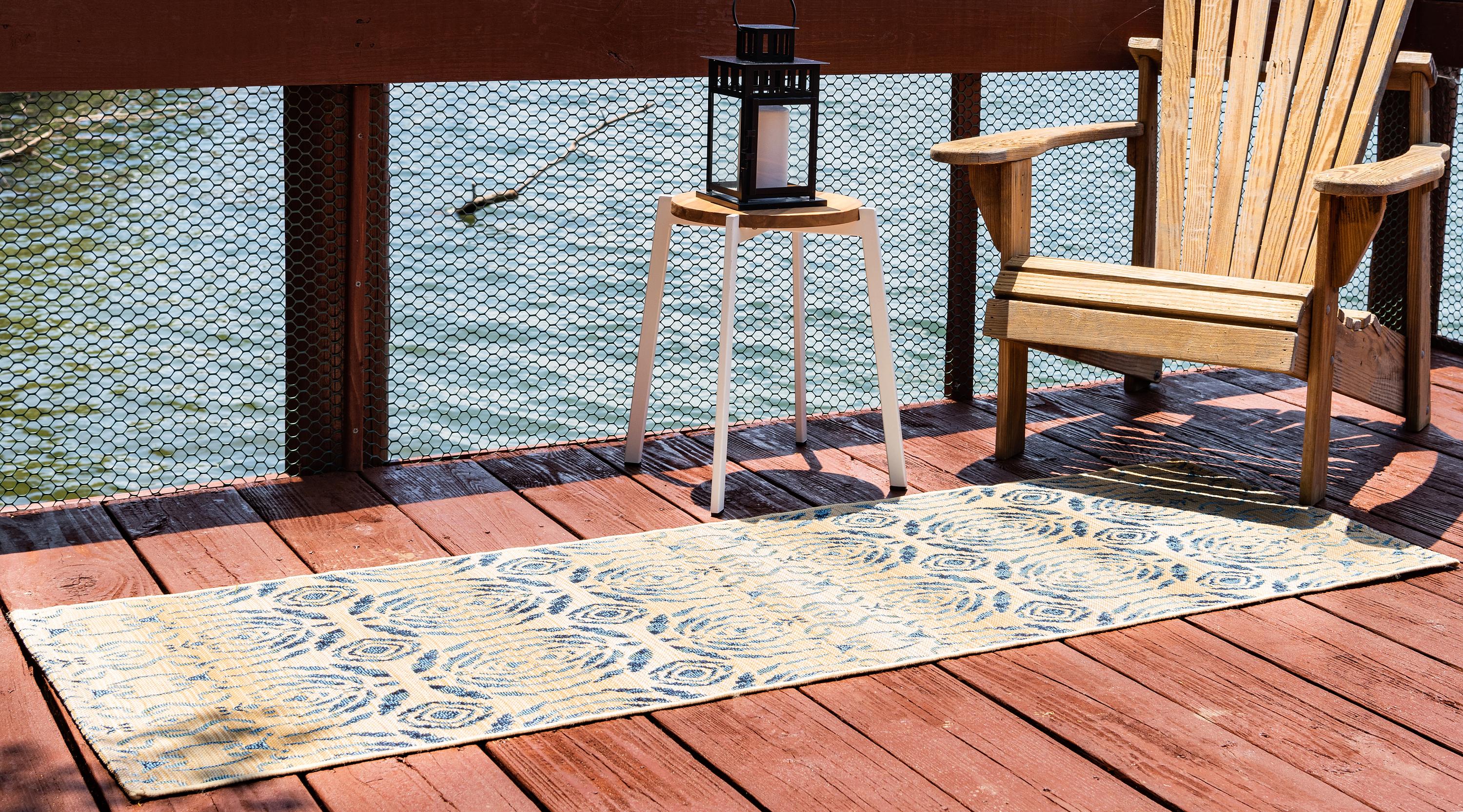 Beige 2' x 6' Outdoor Modern Runner Rug eSaleRugs