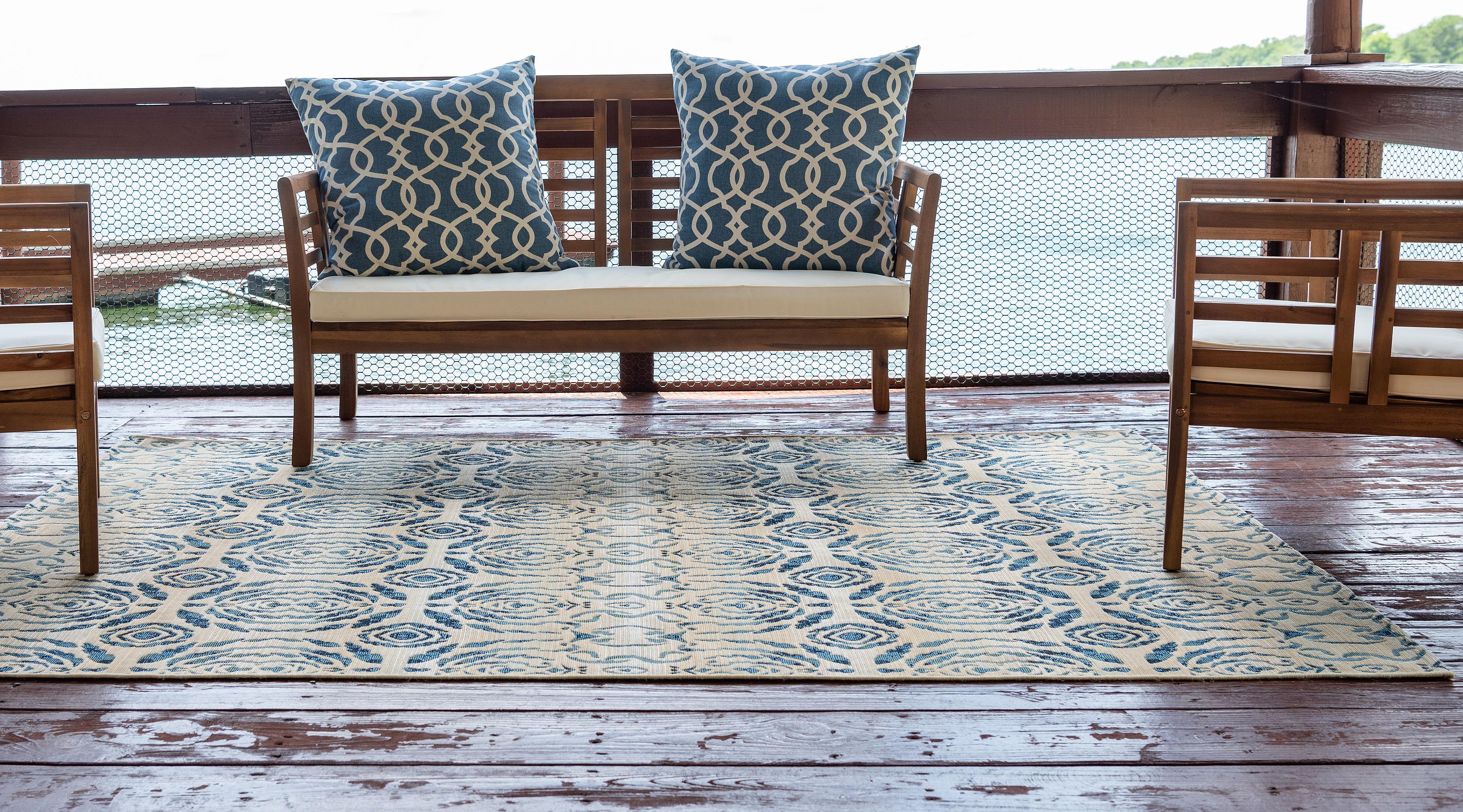 Beige 10' x 12' Outdoor Modern Rug eSaleRugs
