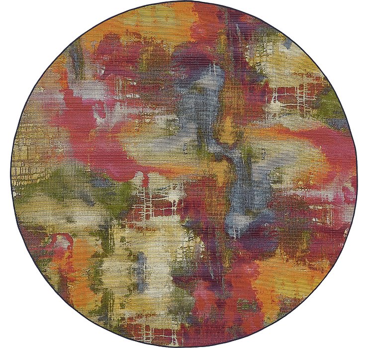 8' x 8' Outdoor Modern Round Rug