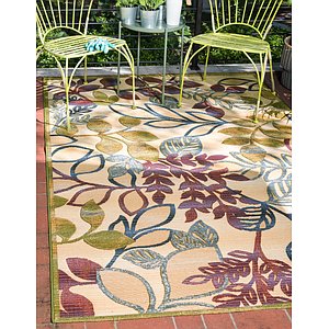 Unique Loom 10' x 12' Outdoor Botanical Rug