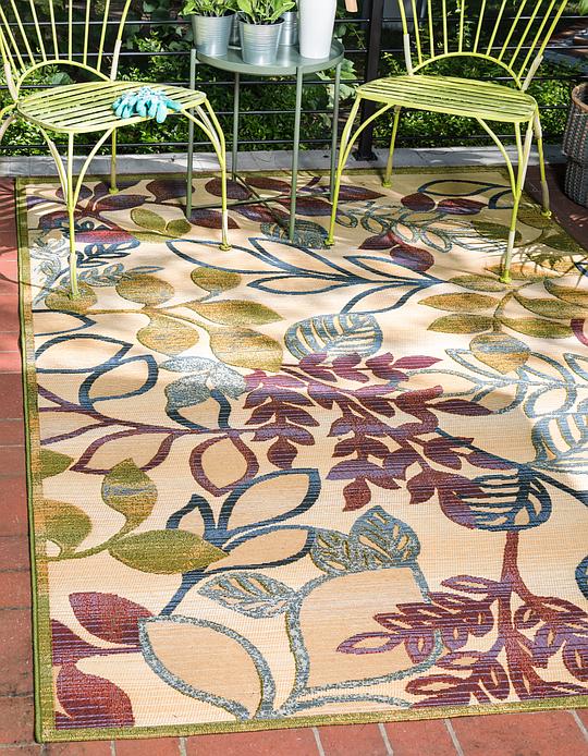 Cream 305cm X 365cm Outdoor Botanical Rug Area Rugs Au