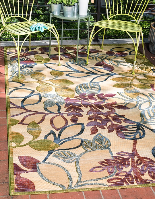 Cream 305cm x 365cm Outdoor Botanical Rug Area Rugs AU Rugs